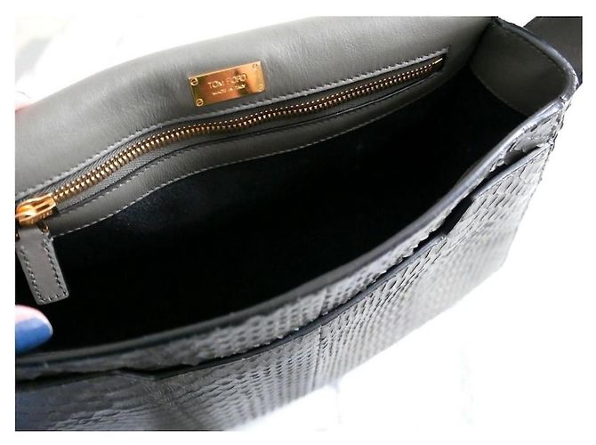 Bolsa Tom Ford Jennifer em pele de python cinza - vista 4