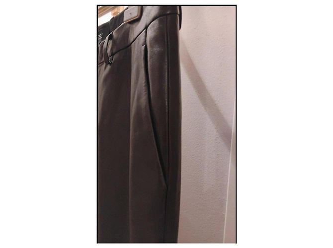 GUCCI Lamb leather pants Black - view 3