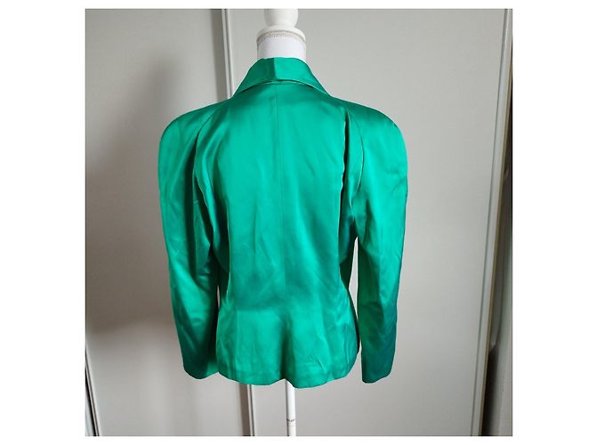 Blazer Verde de Acetato Yves Saint Laurent - vista 11