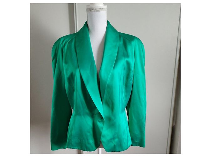 Blazer Verde de Acetato Yves Saint Laurent - vista 12