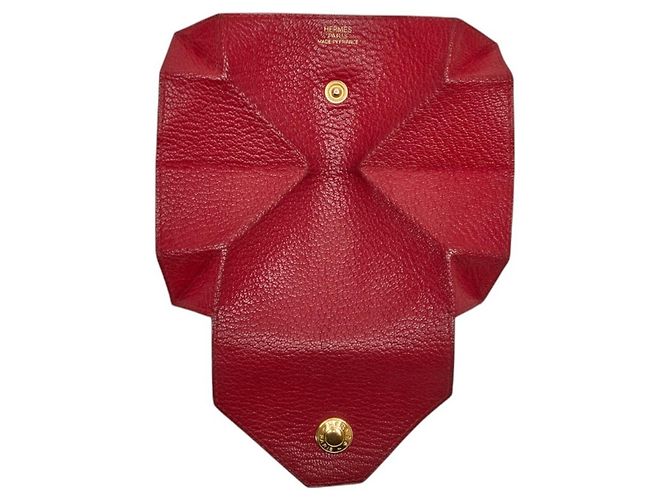 Monedero Quatre Coin Levain de Hermès Roja - vista 7