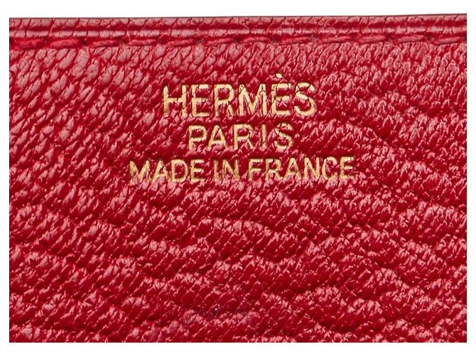 Monedero Quatre Coin Levain de Hermès Roja - vista 8