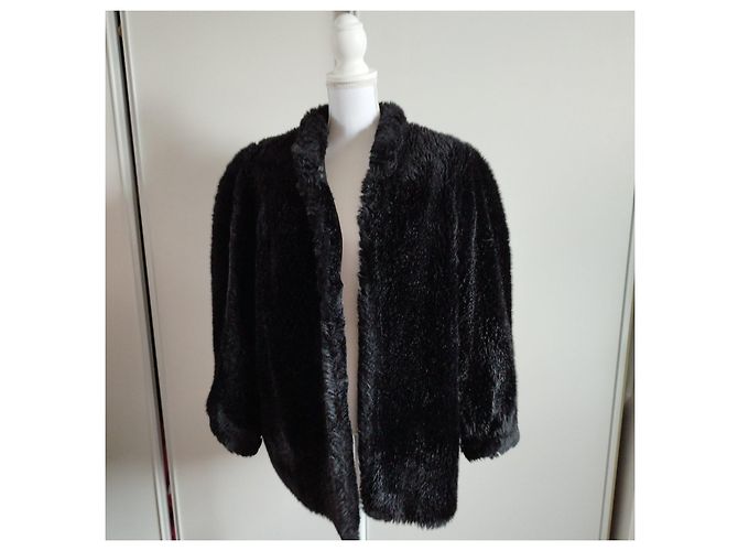 Abrigo de piel negra Yves Saint Laurent Negro - vista 4