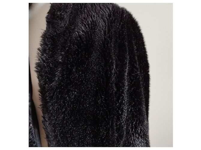 Abrigo de piel negra Yves Saint Laurent Negro - vista 5