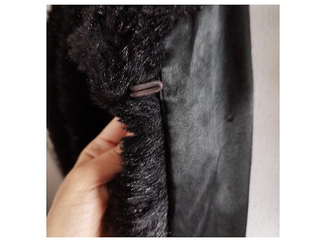Abrigo de piel negra Yves Saint Laurent Negro - vista 6