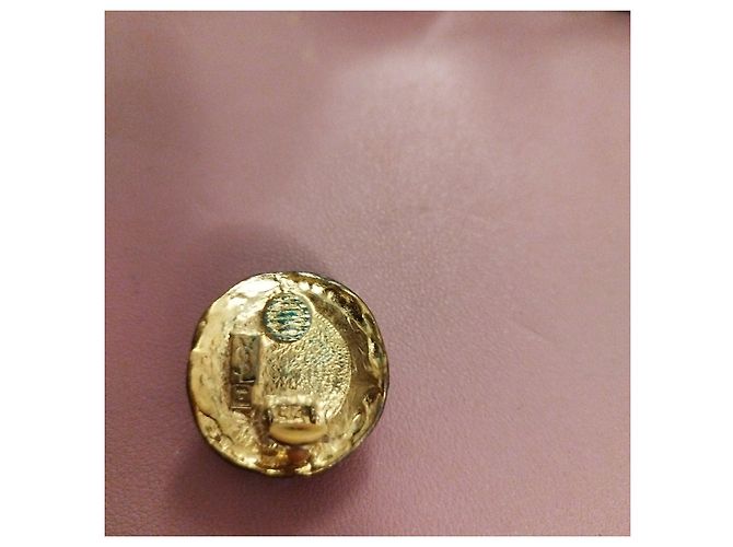 Yves Saint Laurent Ohrringe in Goldfarbe mit blau-grüner Steine Golden Dunkelgrün Dunkelblau - Ansicht 3