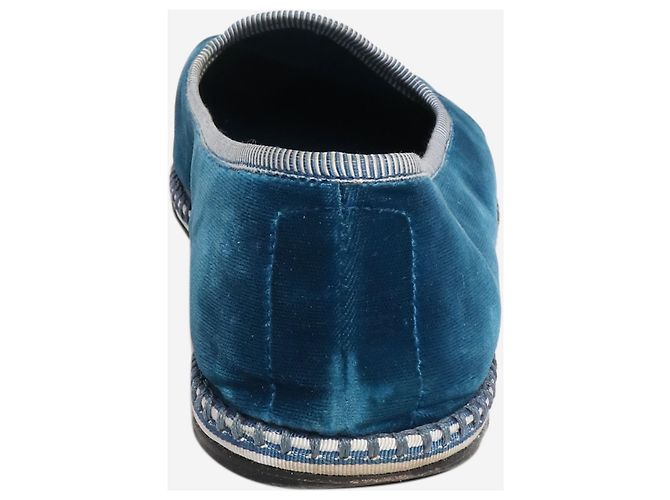 Prada Pantofole in velluto blu - taglia EU 39,5 - vista 3