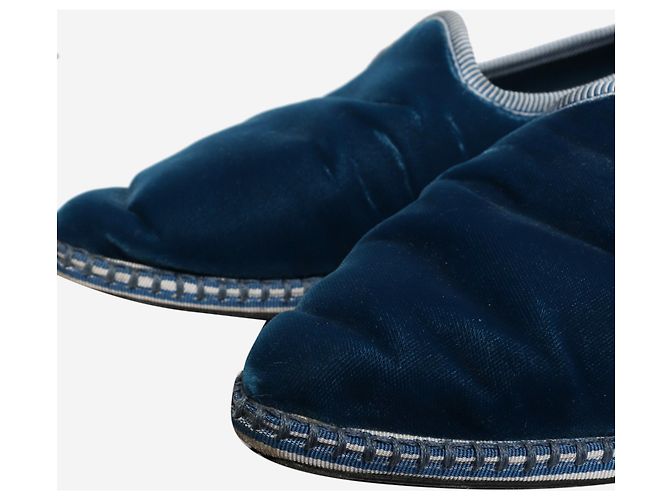 Prada Pantofole in velluto blu - taglia EU 39,5 - vista 4