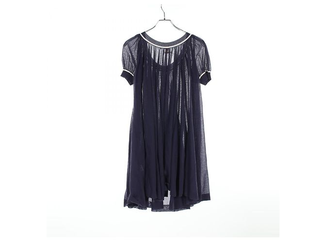 Vestido de algodón y nylon Hermès Azul Azul marino - vista 2