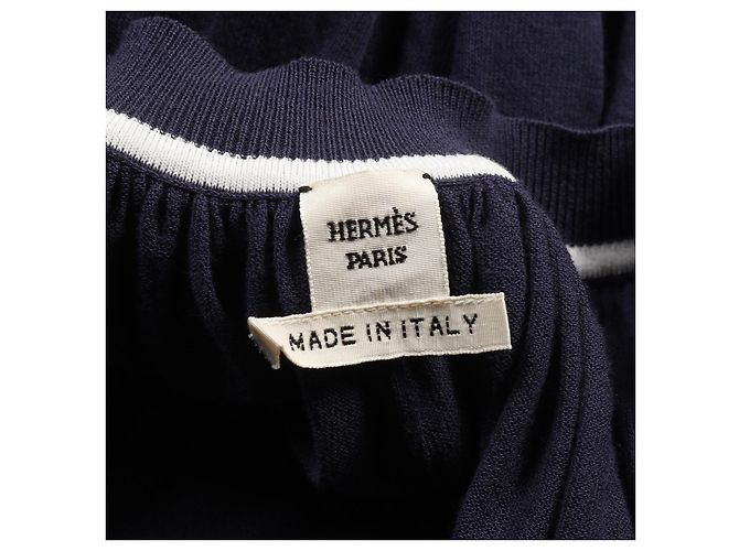 Vestido de algodón y nylon Hermès Azul Azul marino - vista 3
