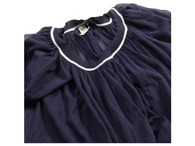 Vestido de algodón y nylon Hermès Azul Azul marino - vista 9