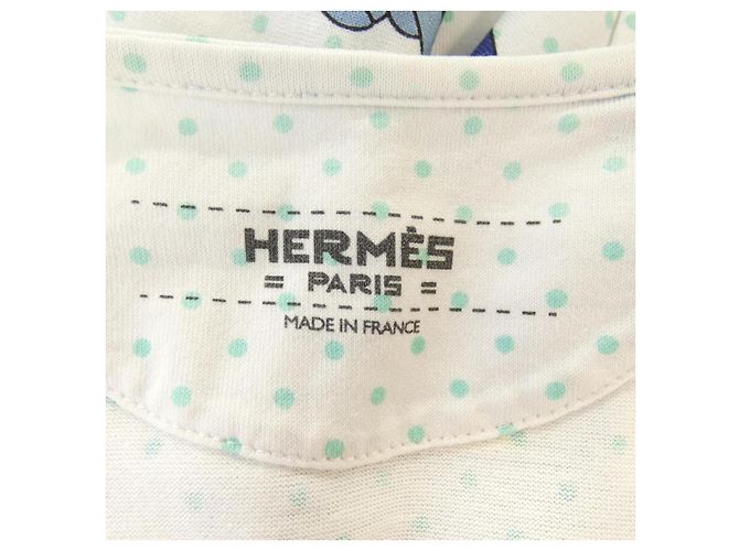 Camiseta de jersey CARRIAGE de WASHINGTON de Hermès Blanco Azul Verde - vista 4