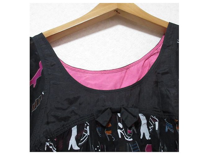 Blusa in seta a maniche corte TSUMORI CHISATO Nero - vista 3