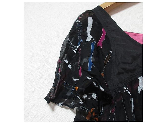 Blusa in seta a maniche corte TSUMORI CHISATO Nero - vista 4