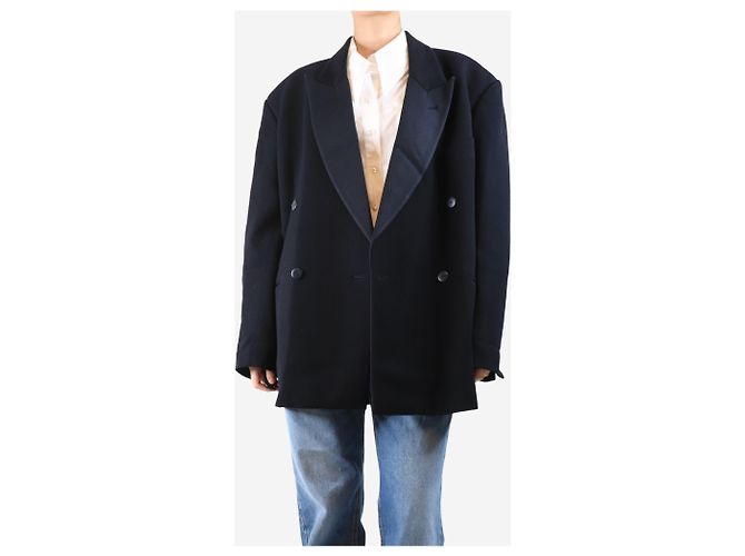 Autre Marque Black double-breasted wool jacket - size UK 10 - view 3