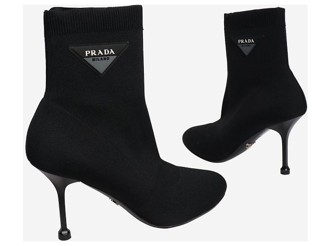 Prada Botas de calcetín negras - EU 40.5 Negro - vista 4