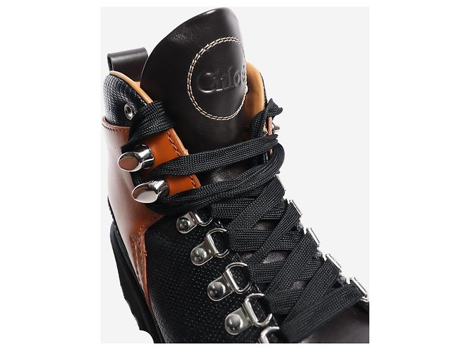 Chloé Botas de combate negras y marrones Chloe - talla EU 36 (UK 3) Negro - vista 4