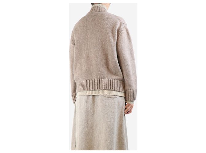 Bottega Veneta Suéter de lã grosso marrom - tamanho S - vista 2