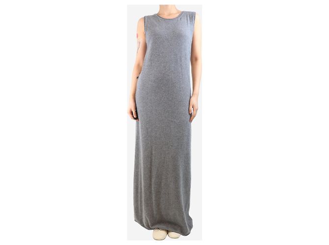 Autre Marque Graues Wollmischung-Midi-Kleid - Größe UK 10 - Ansicht 3