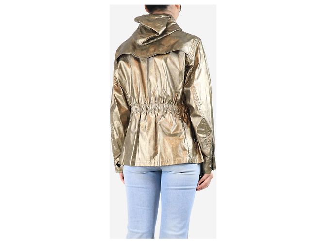 Louis Vuitton Gold Monogram Shell-Jacke - Größe UK 12 Golden - Ansicht 2