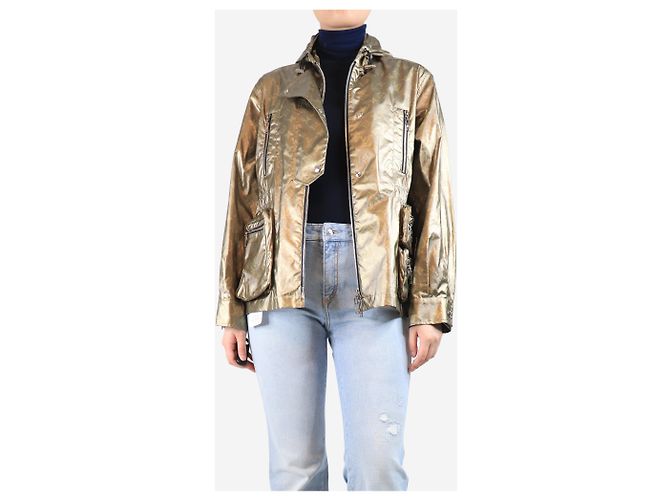 Louis Vuitton Gold Monogram Shell-Jacke - Größe UK 12 Golden - Ansicht 3