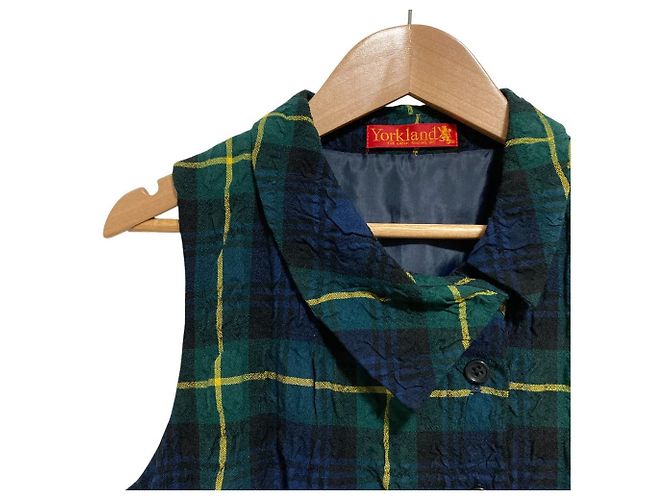 Autre Marque YORKLAND Karo-Kleid Grün Marineblau - Ansicht 3