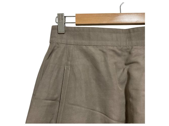 Autre Marque Falda larga de algodón y lino BLAMINK Beige - vista 2