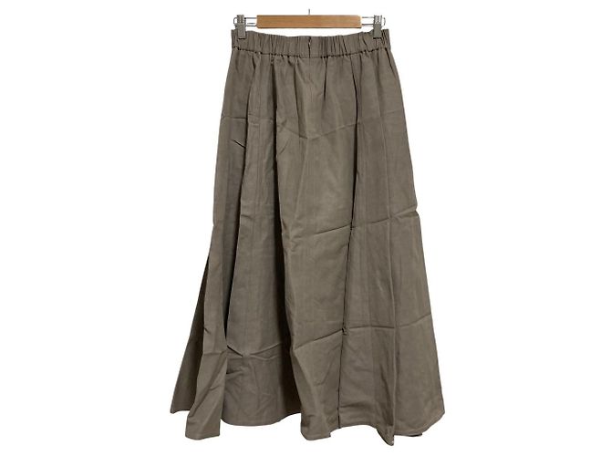 Autre Marque Falda larga de algodón y lino BLAMINK Beige - vista 3