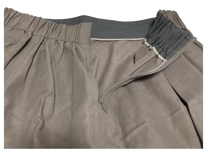 Autre Marque Falda larga de algodón y lino BLAMINK Beige - vista 4