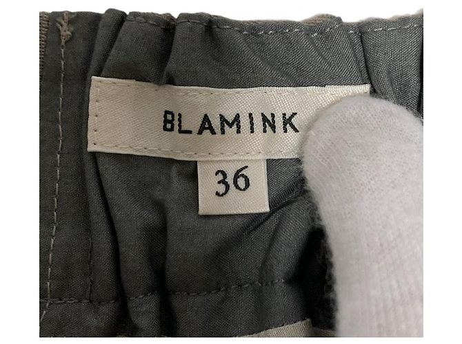 Autre Marque Falda larga de algodón y lino BLAMINK Beige - vista 5