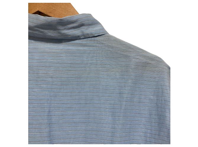 Autre Marque CADA DÍA ME GUSTA. Camisa de mezcla de seda transparente a rayas Azul - vista 4