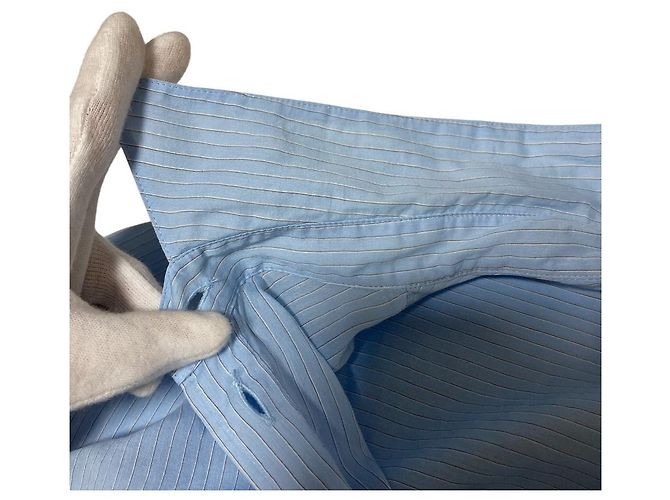 Autre Marque CADA DÍA ME GUSTA. Camisa de mezcla de seda transparente a rayas Azul - vista 6