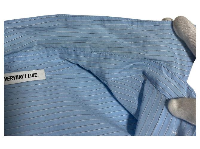 Autre Marque CADA DÍA ME GUSTA. Camisa de mezcla de seda transparente a rayas Azul - vista 8