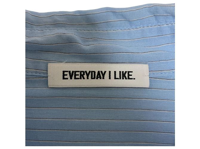 Autre Marque CADA DÍA ME GUSTA. Camisa de mezcla de seda transparente a rayas Azul - vista 9