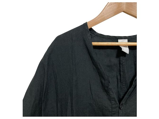 Autre Marque Camicia in lino con scollo a V NO CONTROL AIR Nero - vista 2