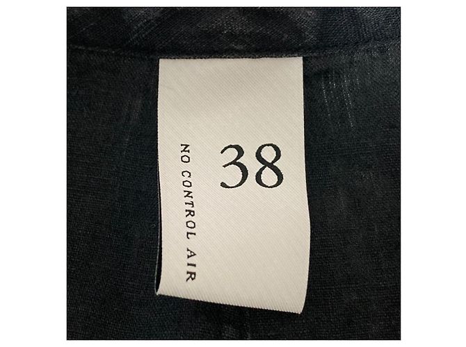 Autre Marque Camicia in lino con scollo a V NO CONTROL AIR Nero - vista 4