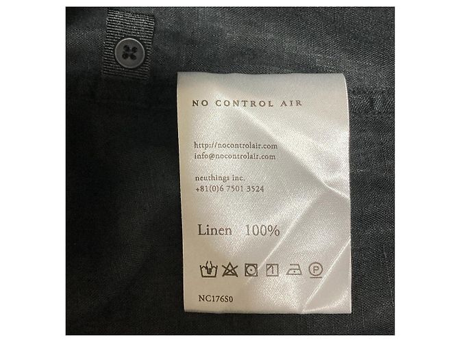 Autre Marque Camicia in lino con scollo a V NO CONTROL AIR Nero - vista 5