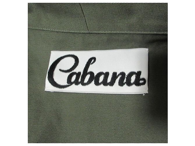 Autre Marque Giacca in cotone a maniche corte Cabana Verde Cachi - vista 3