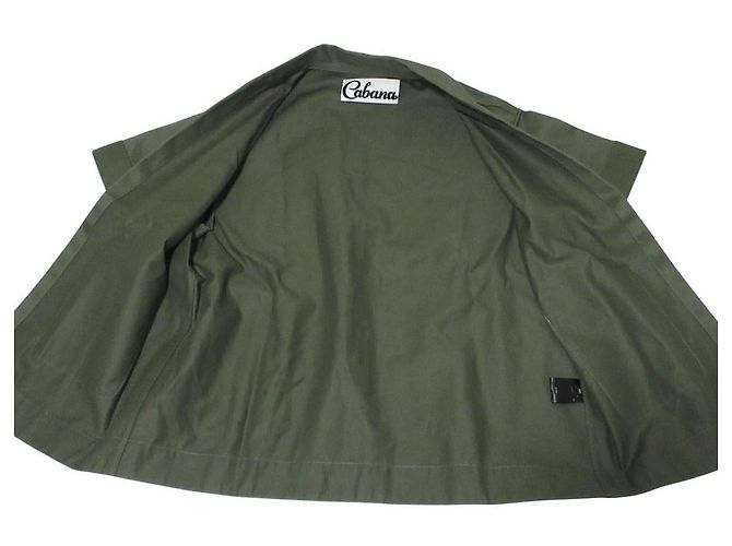 Autre Marque Giacca in cotone a maniche corte Cabana Verde Cachi - vista 5