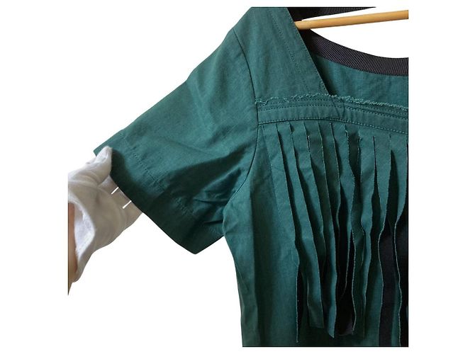 Sacai Fransenkleid Grün - Ansicht 3