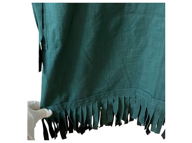 Sacai Fransenkleid Grün - Ansicht 4