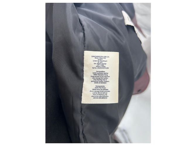 Autre Marque Bordeauxfarbene Lederjacke mit Fransen - Ansicht 7