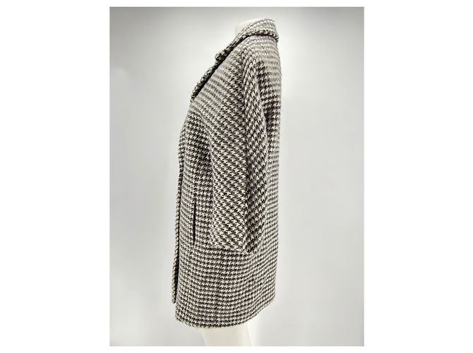 Autre Marque Abrigo estampado de pata de gallo Gris - vista 3