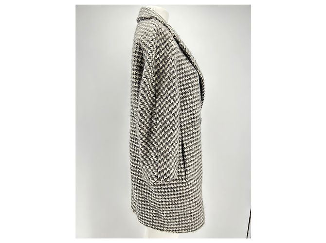 Autre Marque Abrigo estampado de pata de gallo Gris - vista 4