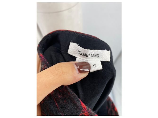 Falda estampada de viscosa roja Helmut Lang - vista 4