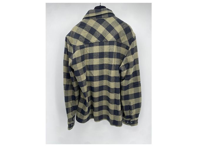 Camicia a quadri Off White verde in cotone M - vista 3