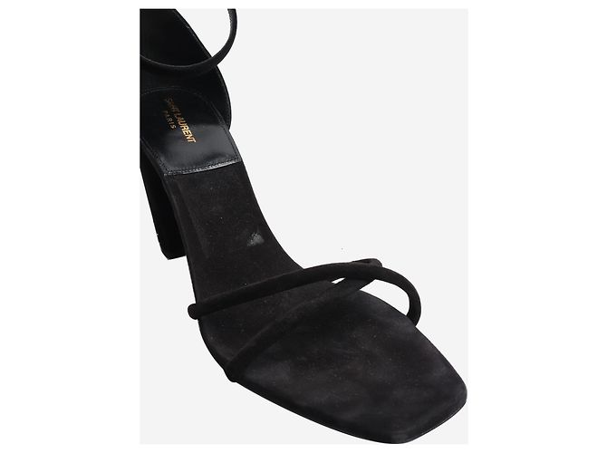 Saint Laurent Schwarze Wildleder-Absatzsandalen - Größe EU 40,5 - Ansicht 4