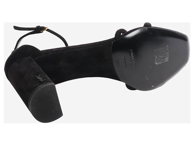 Saint Laurent Schwarze Wildleder-Absatzsandalen - Größe EU 40,5 - Ansicht 5