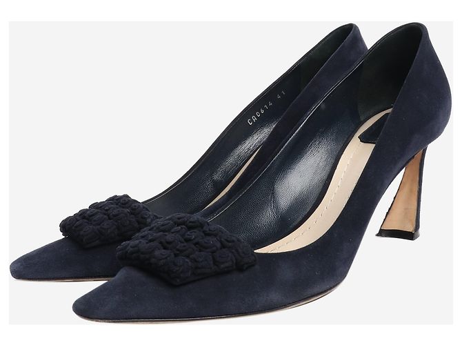 Dior Navy Wildleder-Pumps - Größe EU 41 Marineblau - Ansicht 2