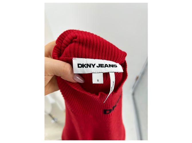 Top de cuello alto rojo con logo DKNY Jeans Roja - vista 5